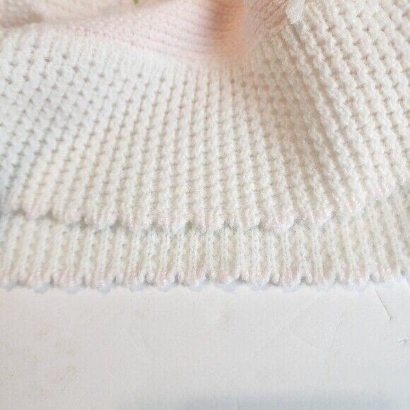 Baby Kisses vintage acrylic blanket bears and balloons  pink white - Picture 8 of 8